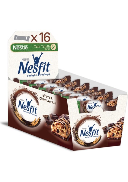 Nestlé Nesfit Bitter Çikolatalı Tam Tahıllı Bar 16'lı 16x23,5 gr