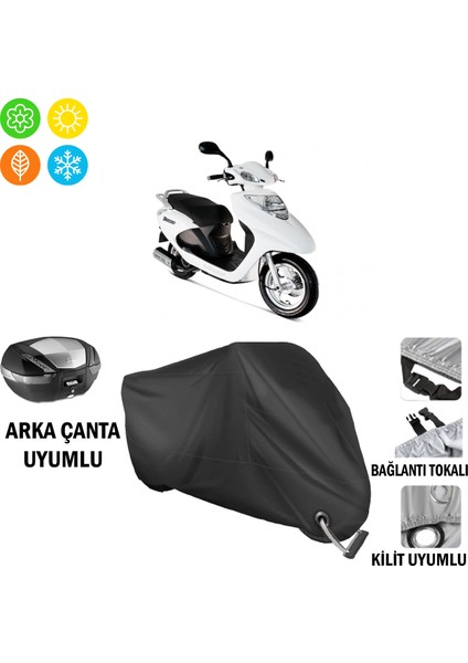 Kanuni Ruby 100 Motosiklet Brandası Arka Çanta, Tokalı ve Kilit Uyumlu Siyah