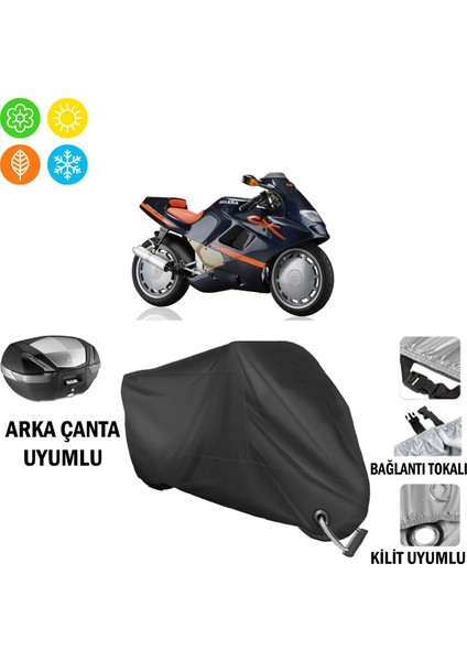 Gilera Cx 125 Motosiklet Brandası Arka Çanta, Tokalı ve Kilit Uyumlu Siyah
