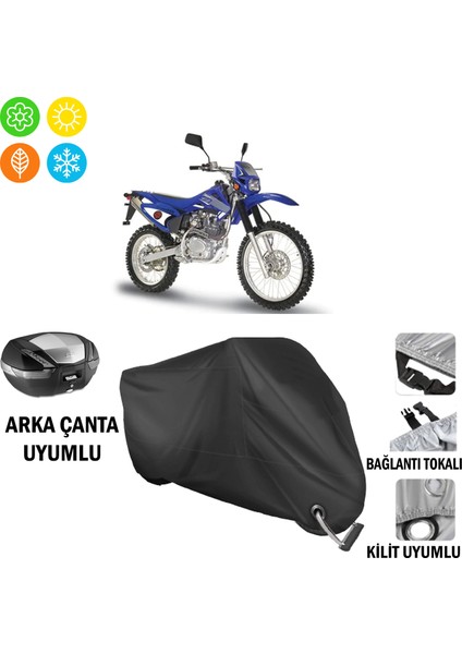 Kanuni Cross 250 Motosiklet Brandası Arka Çanta, Tokalı ve Kilit Uyumlu Siyah