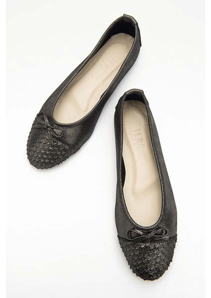 02 Siyah Siyah Simli Kadın Babet fiyatları