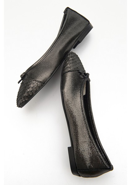 02 Siyah Siyah Simli Kadın Babet modelleri