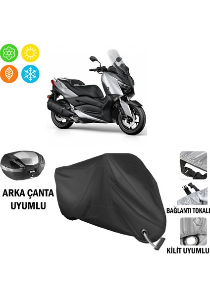 Honda Ps 150İ Motosiklet Brandası Arka Çanta, Tokalı ve Kilit Uyumlu Siyah
