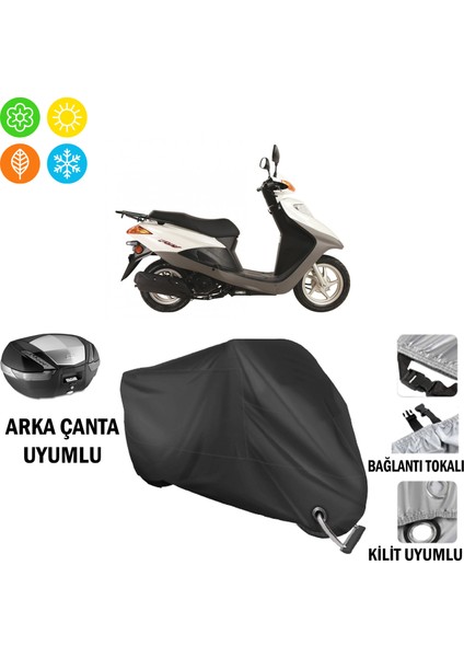 Honda Fizy 125 Motosiklet Brandası Arka Çanta, Tokalı ve Kilit Uyumlu Siyah