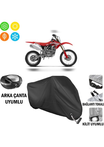 Honda Crf 150R Motosiklet Brandası Arka Çanta, Tokalı ve Kilit Uyumlu Siyah