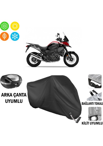 Honda Vfr 1200 x Crosstourer Motosiklet Branda Arka Çanta, Tokalı ve Kilit Uyumlu Siyah