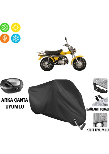 Skyteam Skymax T-Rex 125 Motosiklet Brandası Arka Çanta, Tokalı ve Kilit Uyumlu Siyah