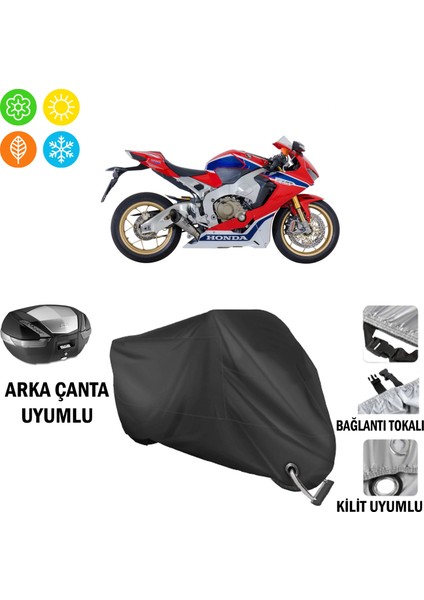 Honda Cbr 1000 Rr Sp Motosiklet Brandası Arka Çanta, Tokalı ve Kilit Uyumlu Siyah
