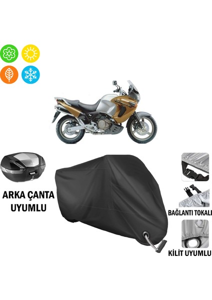 Honda Xl 1000V Varadero Motosiklet Brandası Arka Çanta, Tokalı ve Kilit Uyumlu Siyah