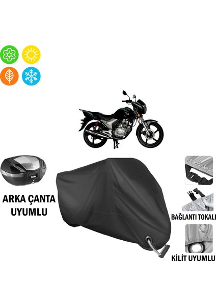 Honda Cb 125E Motosiklet Brandası Arka Çanta, Tokalı ve Kilit Uyumlu Siyah