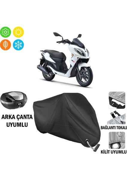 Rks Cityblade Motosiklet Brandası Arka Çanta, Tokalı ve Kilit Uyumlu Siyah