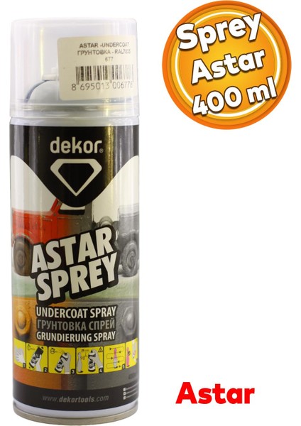 Dekor Ahşap Metal Cam Karton Plastik Pvc Yüzey Boya Öncesi Koruma Sprey Astar 400 ml Kod 677