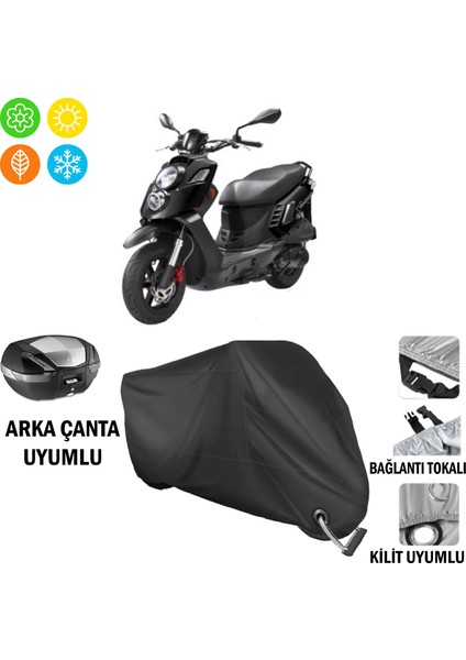 Pgo B2-50 Motosiklet Brandası Arka Çanta, Tokalı ve Kilit Uyumlu Siyah