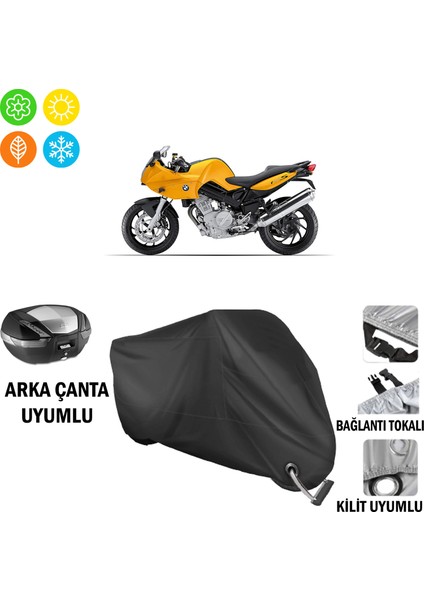 Bmw F 800 S Motosiklet Brandası Arka Çanta, Tokalı ve Kilit Uyumlu Siyah