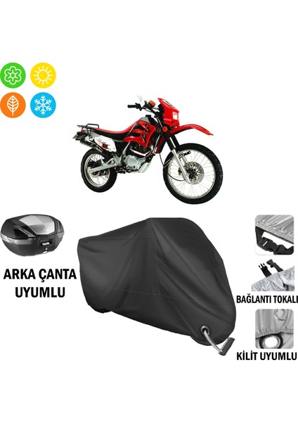 Lifan LF200GY-2 Motosiklet Brandası Arka Çanta, Tokalı ve Kilit Uyumlu Siyah