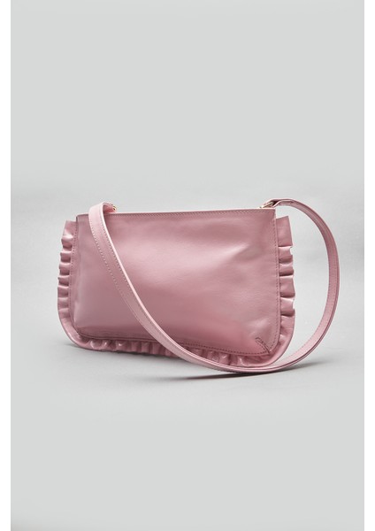 Frilly Deri Clutch Çanta