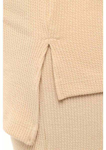 Kadın Büyük Beden Fitilli Örme Kapüşonlu Eşofman Taş Takımı modelleri