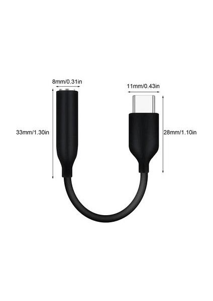 UC10 Type-C To 3.5mm Jack Dönüştürücü Adaptör Siyah WNE0214