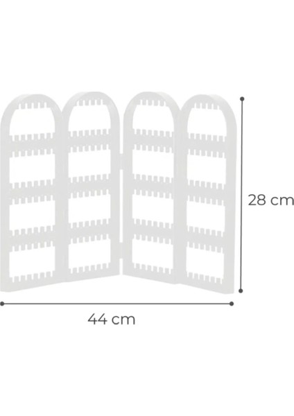 4 Bölmeli Askılı Takı Organizeri Beyaz
