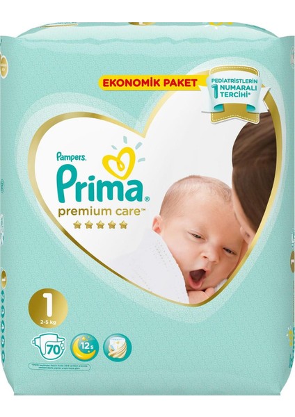 Premium Care Bebek Bezi Ekonomik Paket 1 Beden 70 Adet