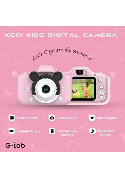 Çocuk Fotoğraf Makinesi 2inç Kılıflı Dijital Selfie Kamera + 32GB Hafıza Kartı fiyatları