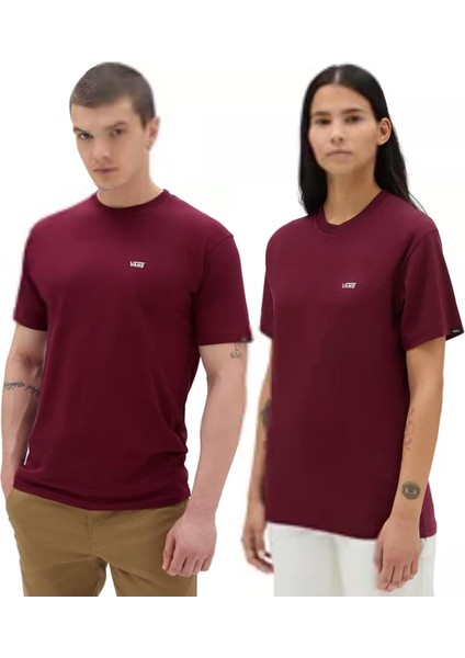 Mn Left Chest Logo Tee Burgundy Erkek T-Shirt