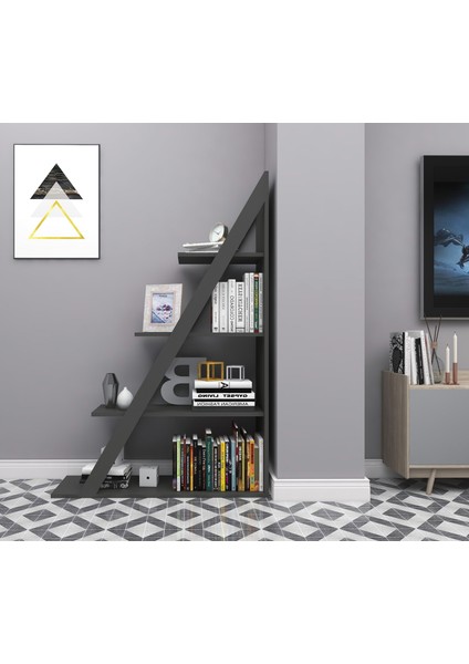 Arven 4 Raflı Modern Kitaplık, Antrasit - Arven fiyatları