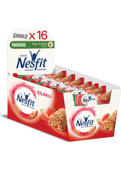 Nestlé Nesfit Çilekli Tam Tahıllı Bar 16'lı 16x23,5 gr