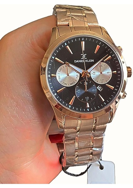 Rosegold Çelik Takvimli Erkek Kol Saati