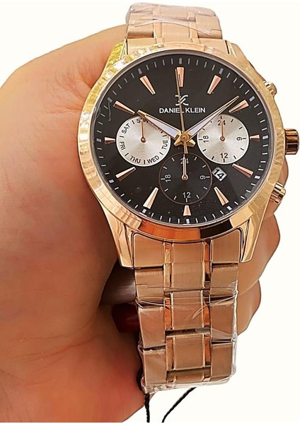 Rosegold Çelik Takvimli Erkek Kol Saati