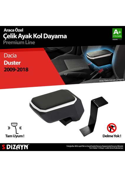 Dacia Duster Kol Dayama Kolçak Çelik Ayaklı Abs Gri 2009-2018 A+Kalite