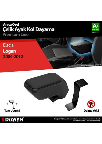 Dacia Logan Kol Dayama Kolçak Çelik Ayaklı Abs Siyah 2004-2012 A+Kalite indirimleri