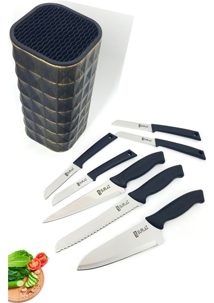 8 Parça Mutfak Bıçak Seti Prime Bıçaklar Standlı Set