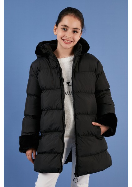 Içi Yumuşak Astarlı Kapüşonlu Şişme Mont Kız Çocuk Mont 5761981