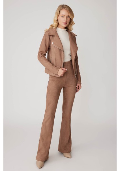 Kelebek Yaka Suni Süet Biker Ceket fiyatları