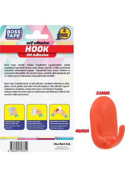 3M Bantlı Mutfak Banyo Havlu Bornoz Turuncu Duvar Askısı