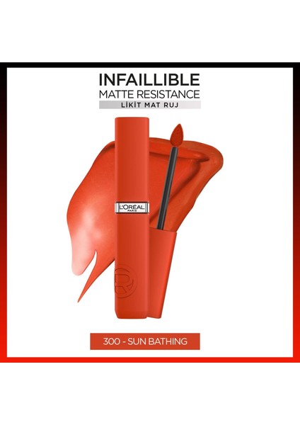 L'Oréal Paris Infaillible Matte Resistance Likit Mat Ruj - 300 Sun Bathing