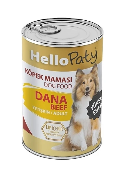 Hello Paty Yetişkin Yuksek Enerjı Dana Etlı Köpek Konserve Maması 24 Adet x 415 gr