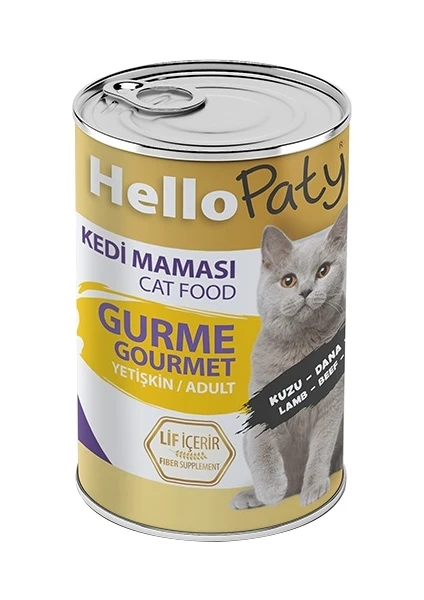 Hello Paty Yetişkin Gurme Etlı Kedı Konserve Maması 24 Adet x 415 gr