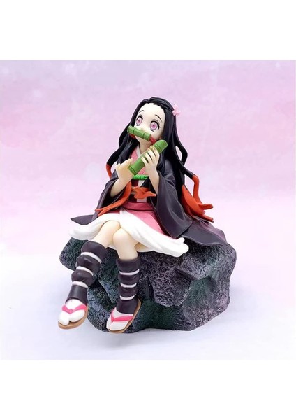 Anime Demon Slayer Nezuko Kamado 14 cm Oturan Karakter Figür Oyuncak Biblo