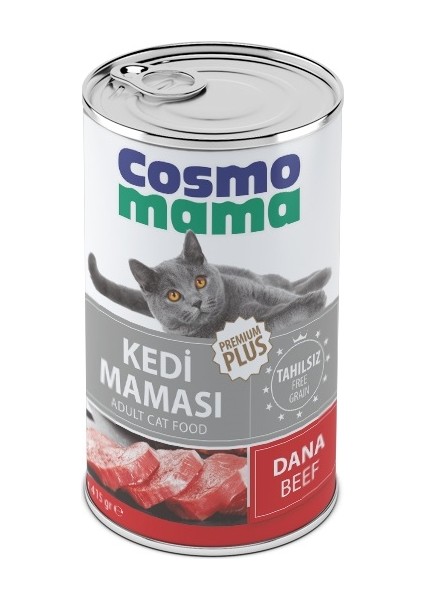 Cosmo Mamayetişkin Dana Etlı Kedı Konserve Maması 12 Adet x 415 gr