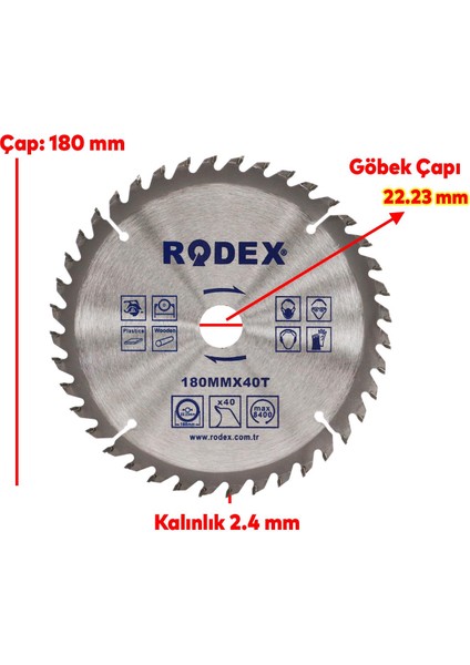 Ahşap Mdf Mobilya Tahta Sunta Dolap Kesme Testeresi Metal Elmas Testere 180 mm 40 Diş