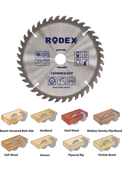 Ahşap Mdf Mobilya Tahta Sunta Dolap Kesme Testeresi Metal Elmas Testere 180 mm 40 Diş