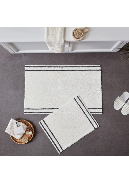 Doquhome Dora Banyo Paspası Krem&antrasit 60X100CM