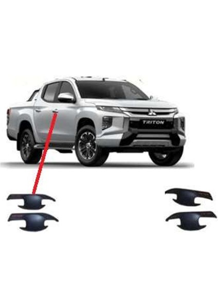 Drs Tuning Mitsubishi L200 2019 Sonrası Dış Kapı Kolu Iç Kaplama Abs Siyah