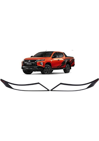 Drs Tuning Mitsubishi L200 2019 Sonrası Ön Far Kaplama Abs Siyah