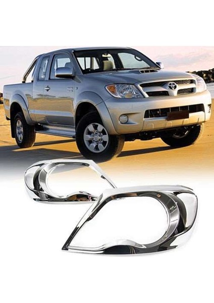Toyota Hilux Vigo 2005 2011 Ön Far Kaplama Abs Krom