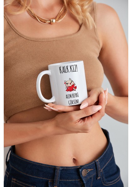 Kalk Kız Alem Beybi Görsün Model Baskılı Özel Baskı Tasarım Porselen Kupa Mug Bardak Hediyelik