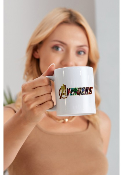 Avengers Model Baskılı Özel Baskı Tasarım Porselen Kupa Mug Bardak Hediyelik