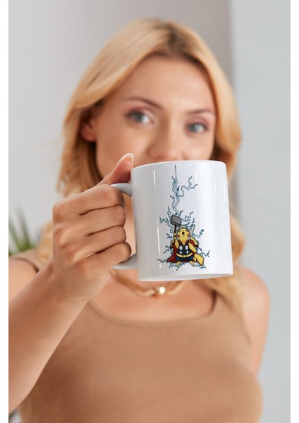Pikachu Thor Model Baskılı Özel Baskı Tasarım Porselen Kupa Mug Bardak Hediyelik